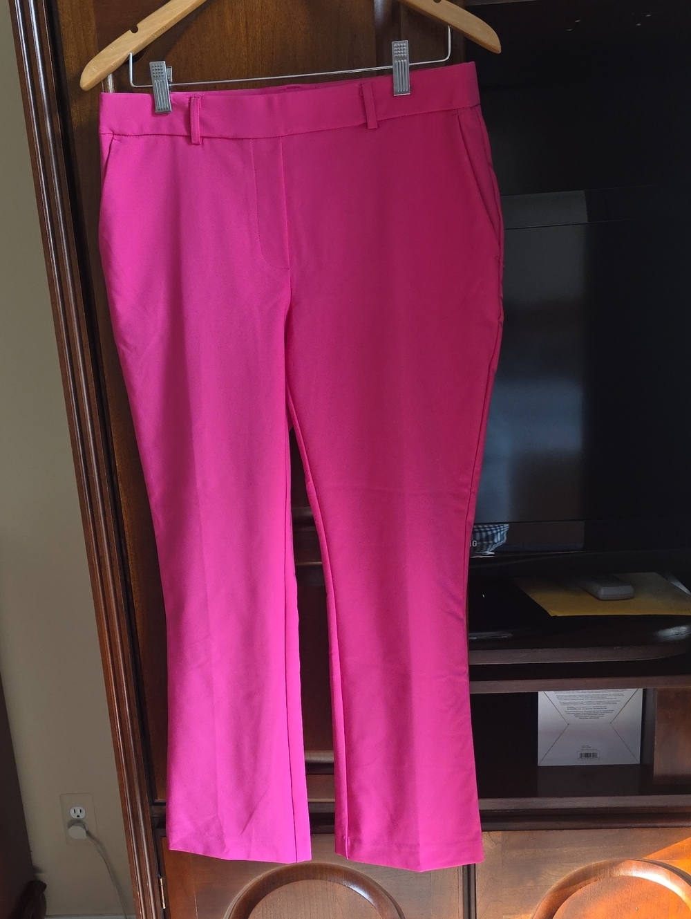 Nicole Miller Hot Pink Straight Leg Pants Med